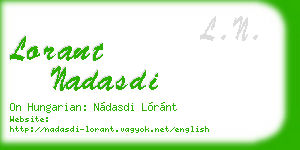 lorant nadasdi business card